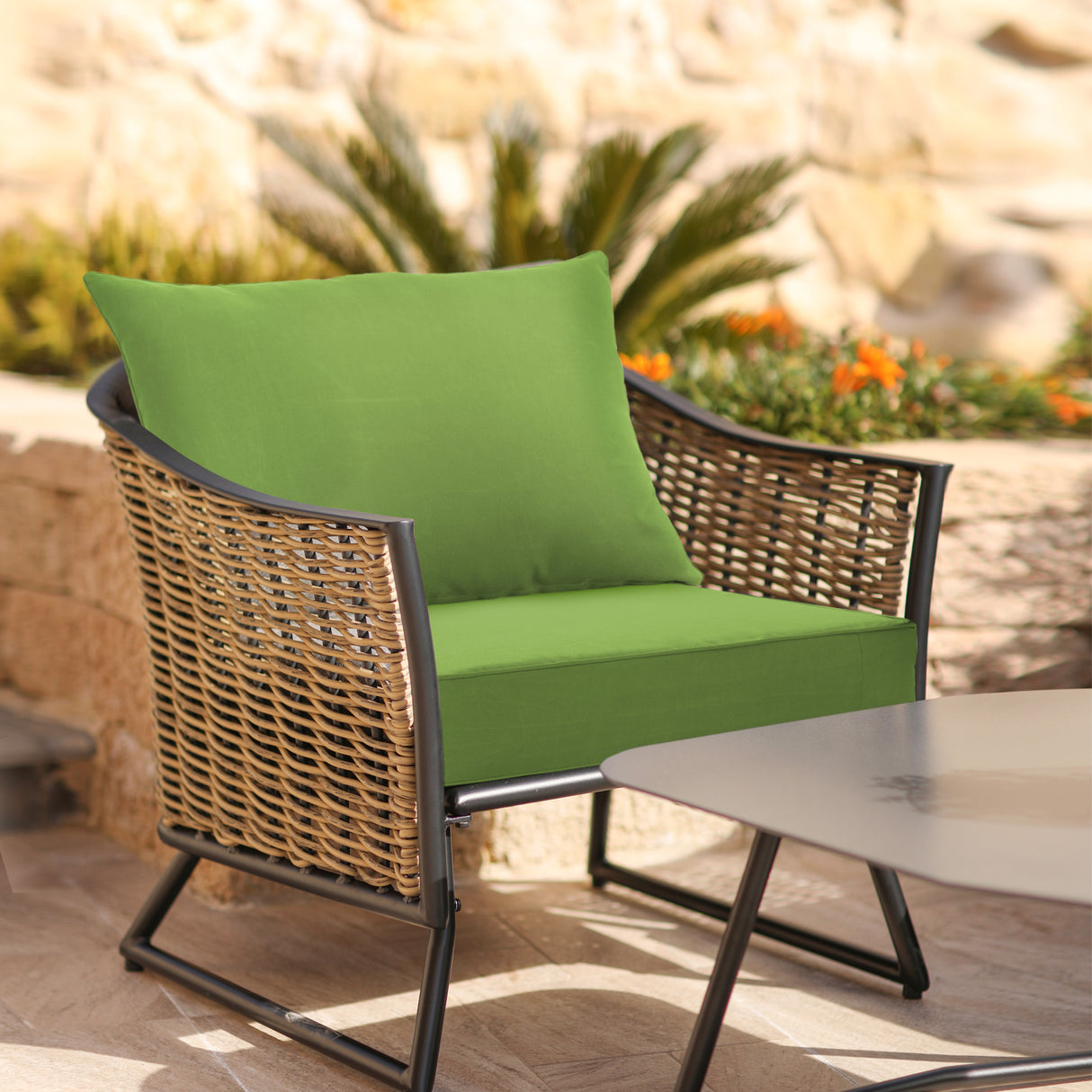 Outdoor Deep Seat Patio Seat Cushion Set, 25x25x5 inch, 2-Piece Back Chair Cushion