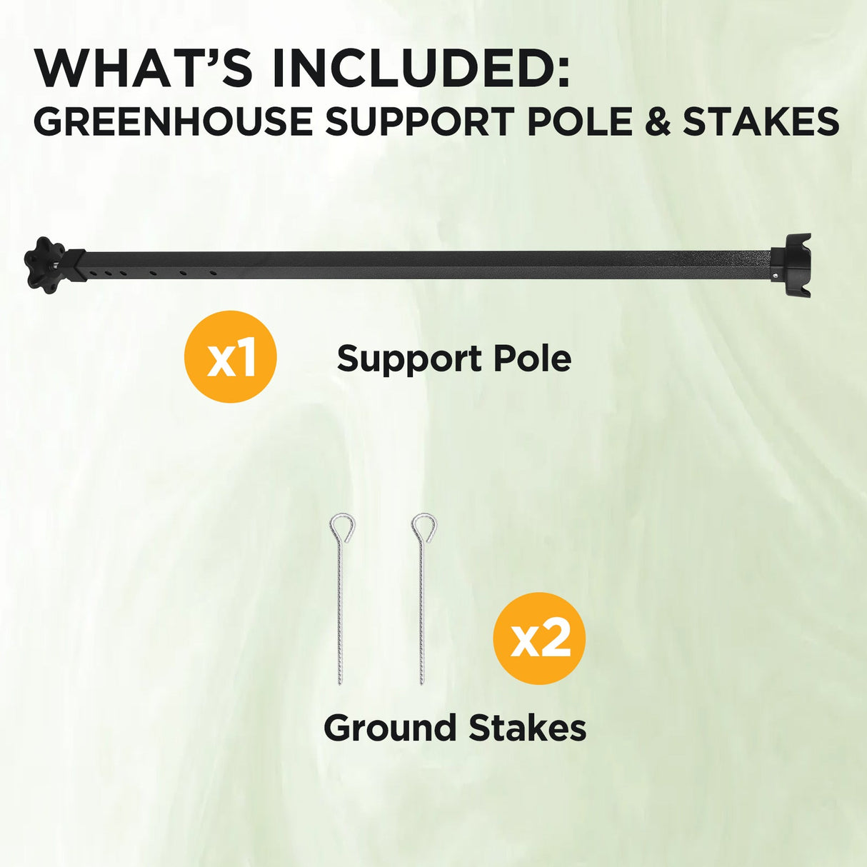 Greenhouse Center Support Pole with Ground Stakes - Eagle Peak Custom Canopy Tent