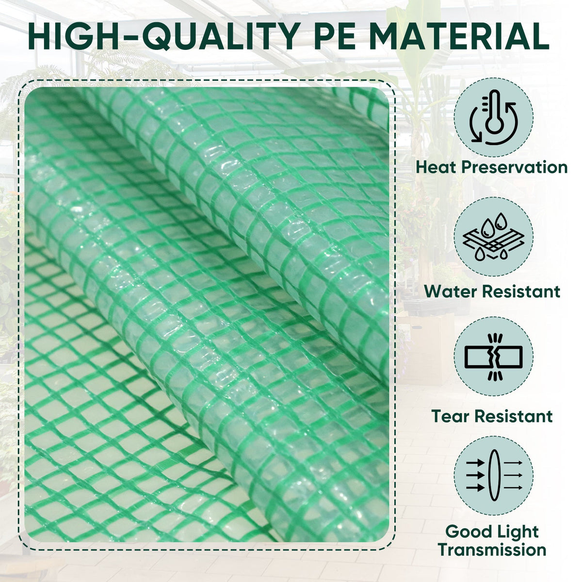 Greenhouse Replacement Shade Cloth Top Cover for 8x6/12x8 Portable Walk-in Pop up Greenhouse - Eagle Peak®