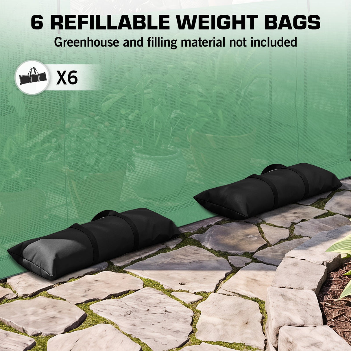 Greenhouse Sandbags Heavy Duty Weights for Greenhouse Skirt, 4/6 Pack - Eagle Peak®