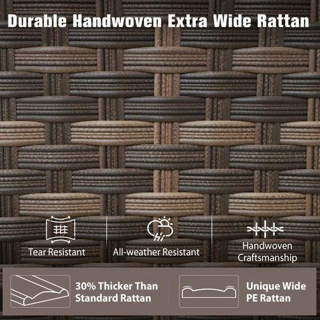 Harbor Haven 3 PCS Wicker Patio Bistro Set, Outdoor Chairs & Side Table - Eagle Peak Custom Canopy Tent