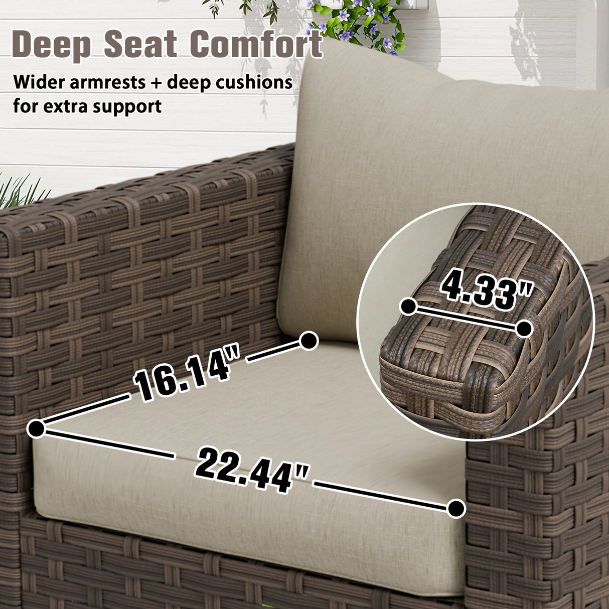 Harbor Haven 3 PCS Wicker Patio Bistro Set, Outdoor Swivel Rocking Chairs &Side Table - Eagle Peak Custom Canopy Tent