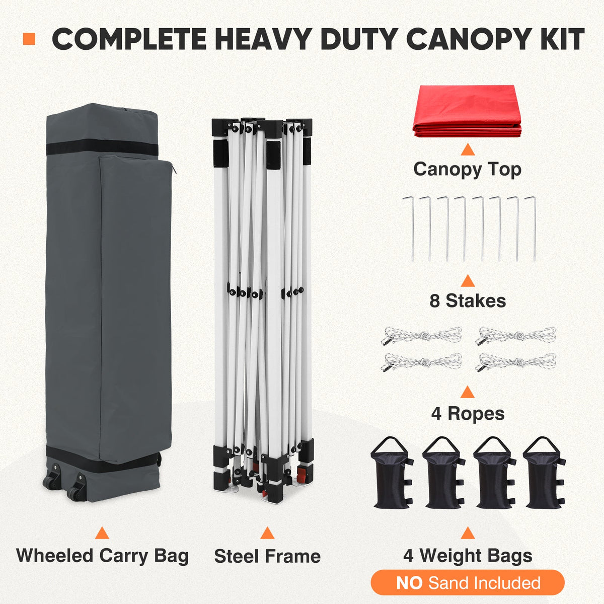 Heavy Duty 10x10 Pop Up Canopy Tent - Eagle Peak®