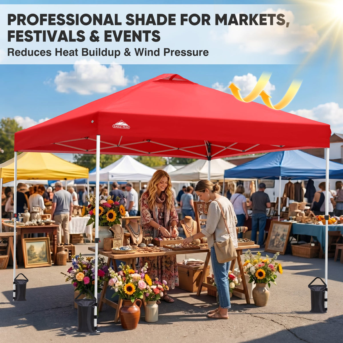 Heavy Duty 10x10 Pop Up Canopy Tent - Eagle Peak®