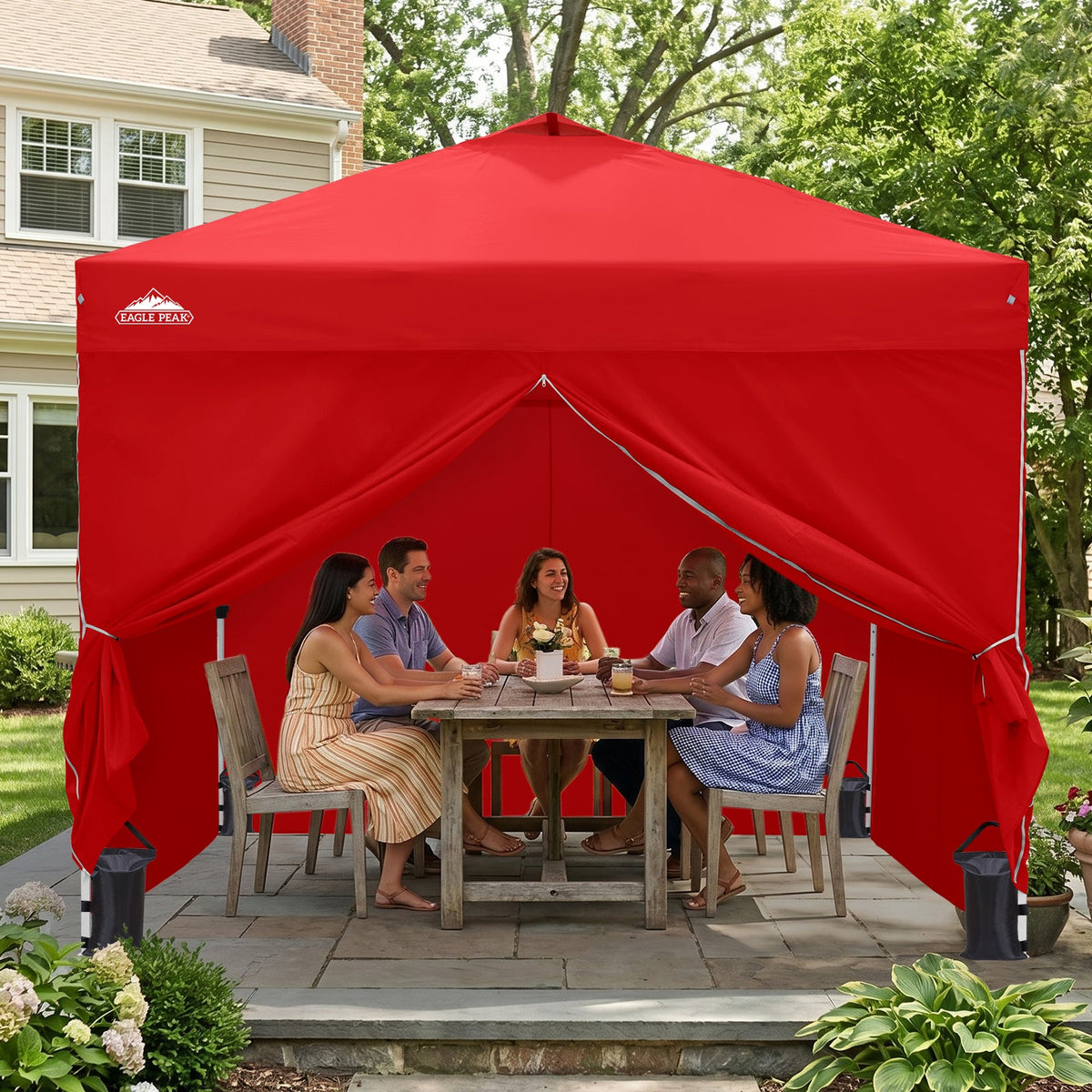 Heavy Duty 10x10 Pop Up Canopy Tent, 4 Canopy Sidewalls - Eagle Peak®