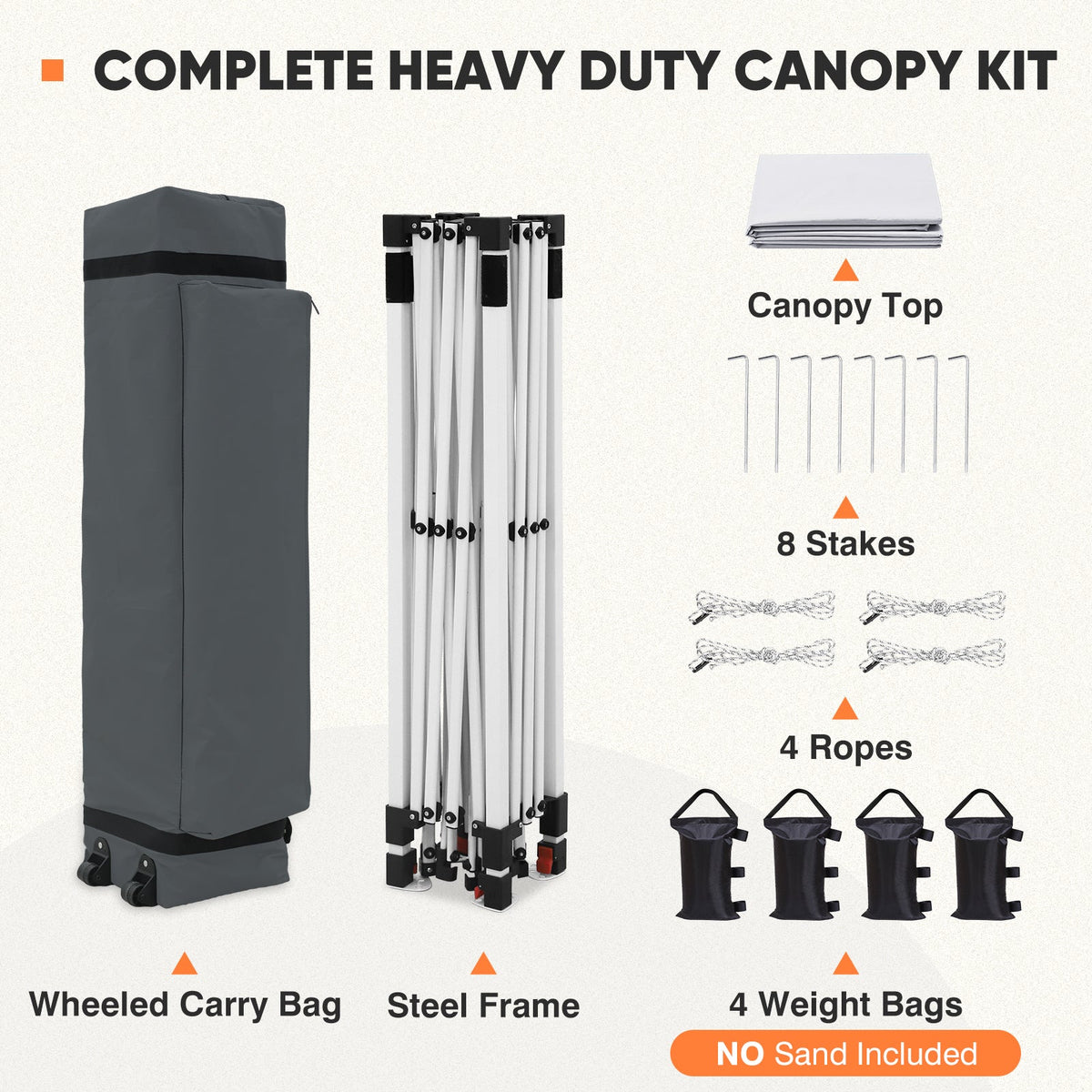 Heavy Duty 10x10 Pop Up Canopy Tent - Eagle Peak®