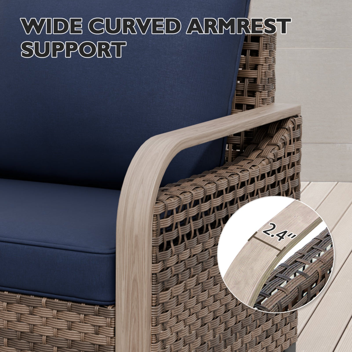 Modern Wicker Outdoor Chair,2 Chairs 2 Ottomans, 4 Pieces, Brown/Gray - Eagle Peak Custom Canopy Tent