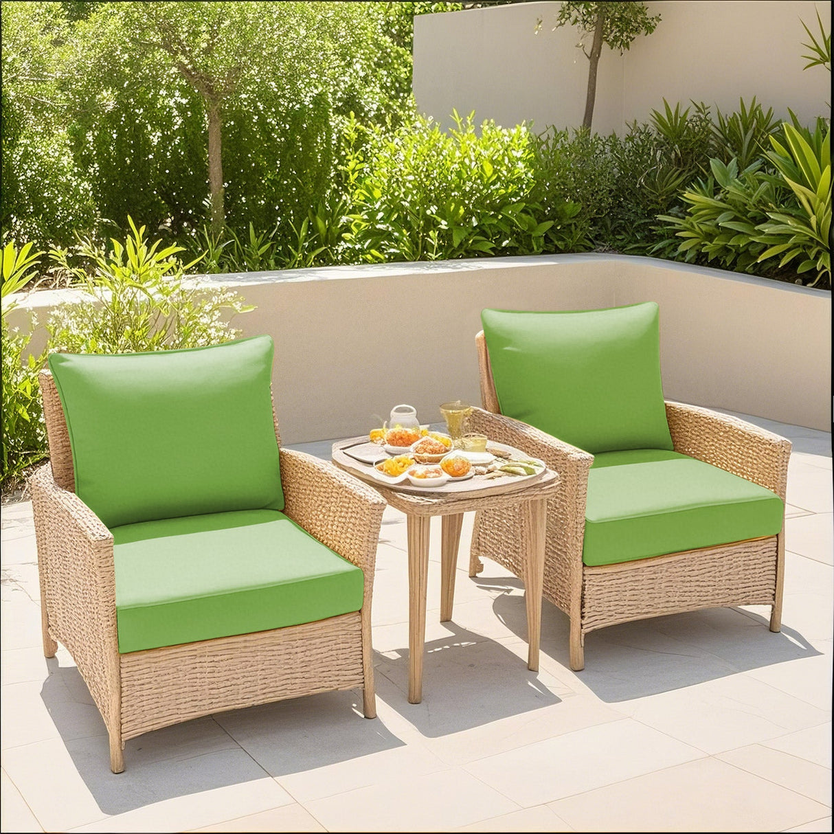 Outdoor Deep Seat Cushion Set, 25 x 25 x 5 inch ,Set of 2 - Eagle Peak Custom Canopy Tent