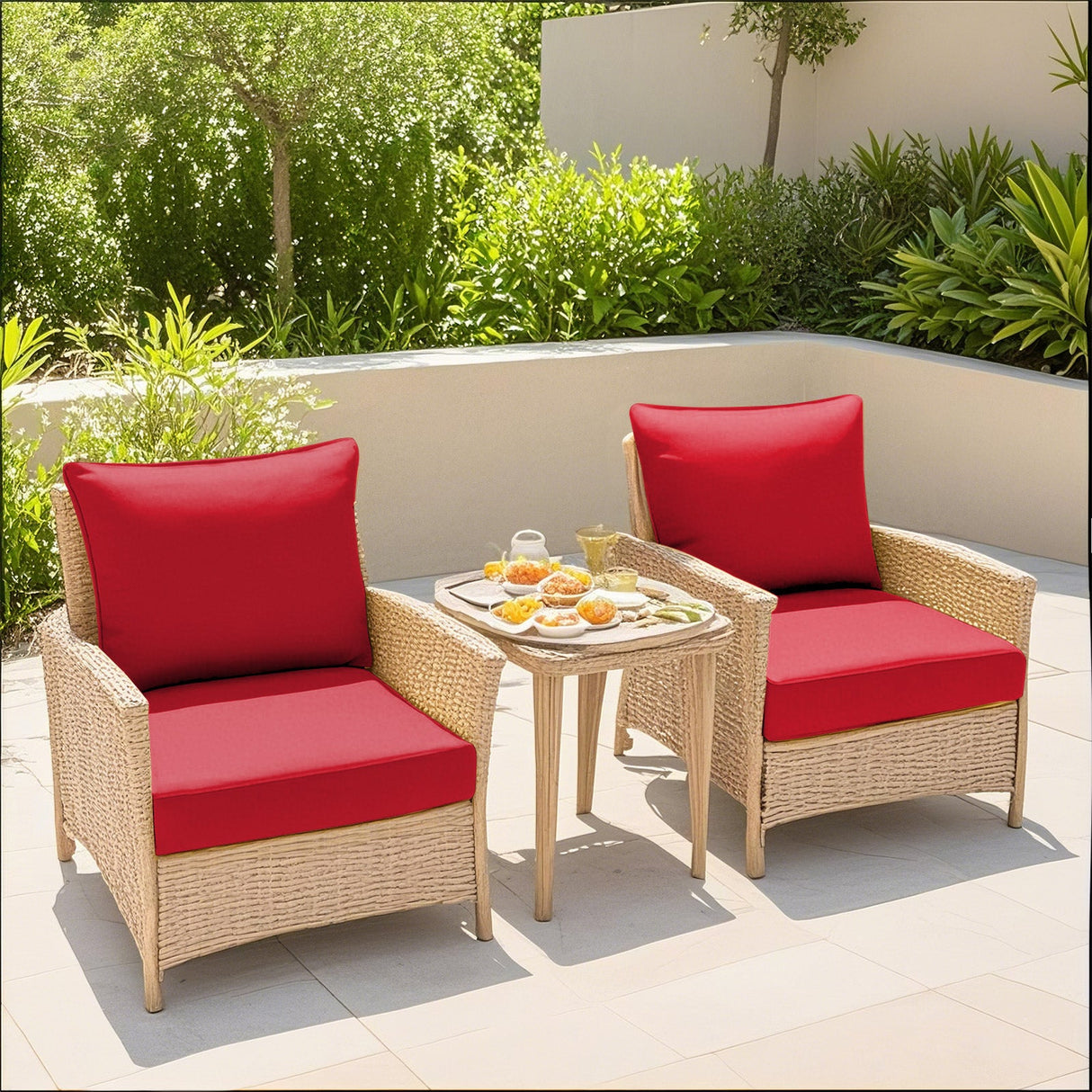 Outdoor Deep Seat Cushion Set, 25 x 25 x 5 inch ,Set of 2 - Eagle Peak Custom Canopy Tent