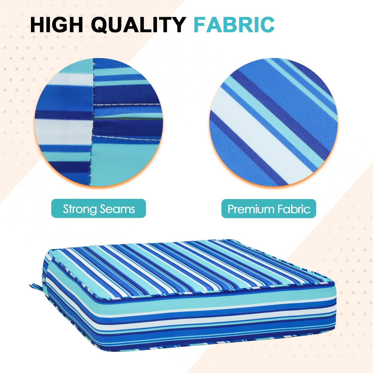 Outdoor Deep Seat Patio Seat Cushion Set, 25x25x5 inch, 2 - Piece Back Chair Cushion - Eagle Peak Custom Canopy Tent