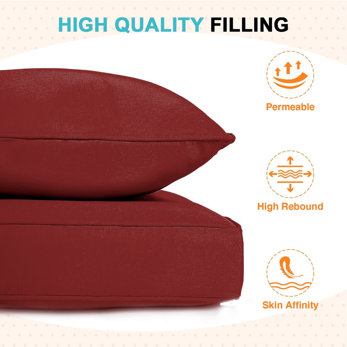 Outdoor Deep Seat Patio Seat Cushion Set, 25x25x5 inch, 2 - Piece Back Chair Cushion - Eagle Peak Custom Canopy Tent