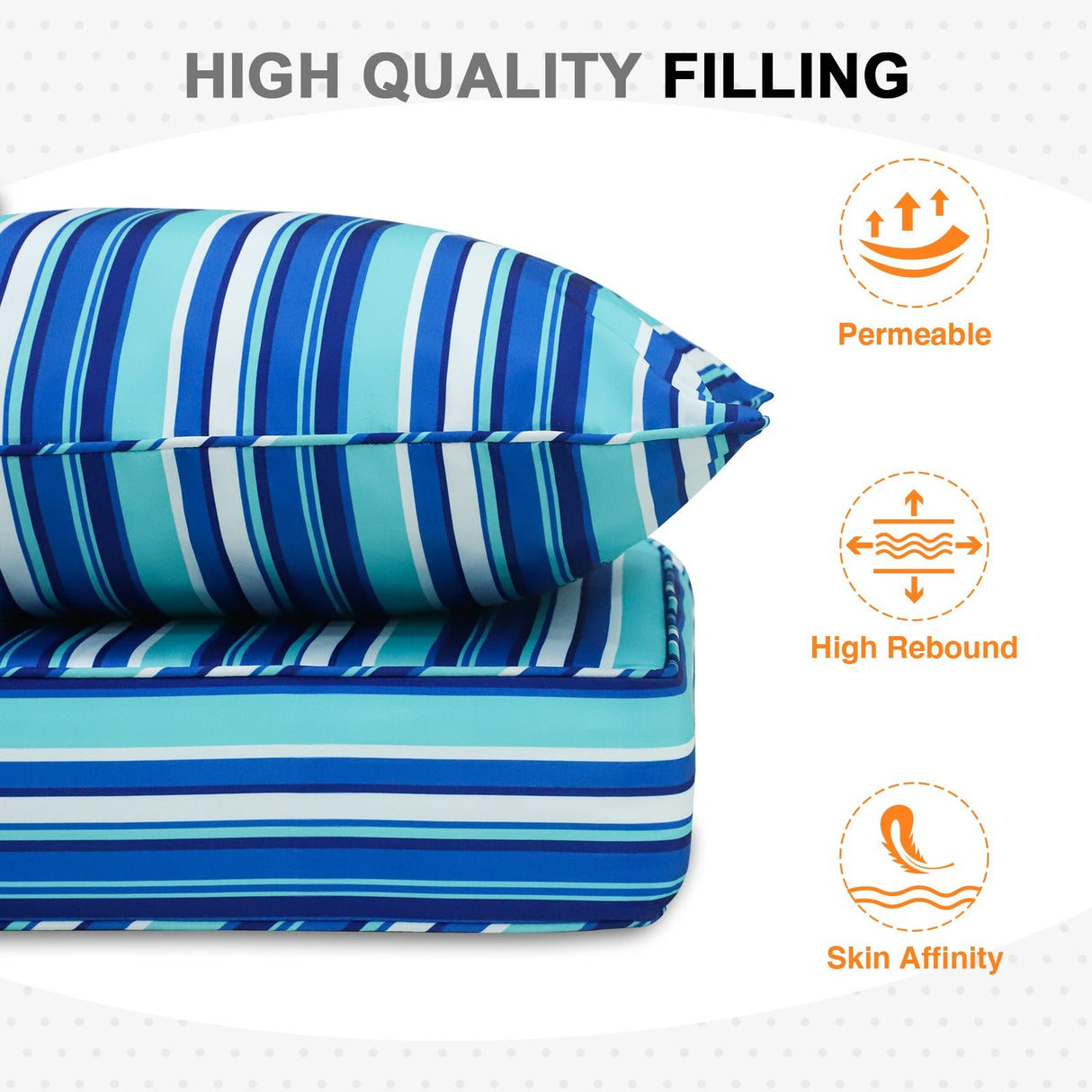 Outdoor Deep Seat Patio Seat Cushion Set, 25x25x5 inch, 2 - Piece Back Chair Cushion - Eagle Peak Custom Canopy Tent