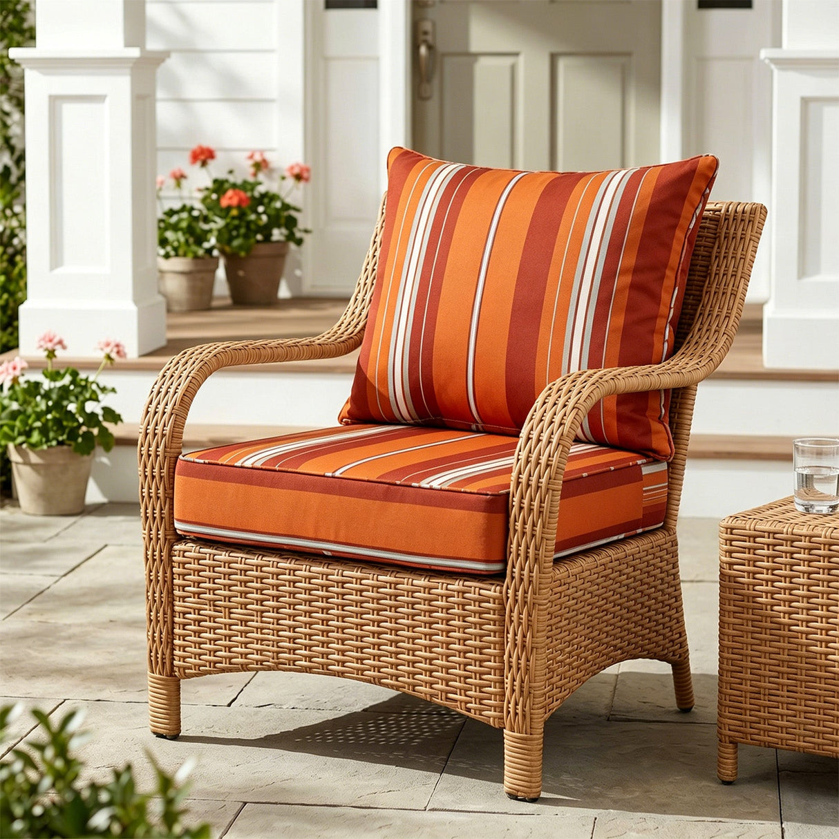 Outdoor Deep Seat Patio Seat Cushion Set, 25x25x5 inch, 2 - Piece Back Chair Cushion - Eagle Peak