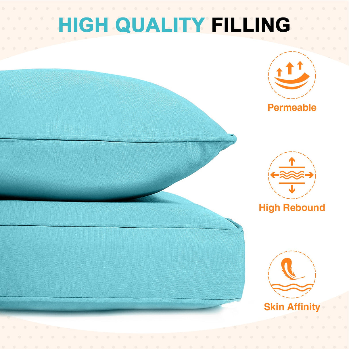 Outdoor Deep Seat Patio Seat Cushion Set, 25x25x5 inch, 2 - Piece Back Chair Cushion - Eagle Peak Custom Canopy Tent