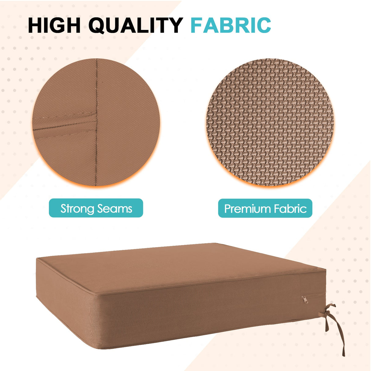 Outdoor Deep Seat Patio Seat Cushion Set, 25x25x5 inch, 2 - Piece Back Chair Cushion - Eagle Peak Custom Canopy Tent