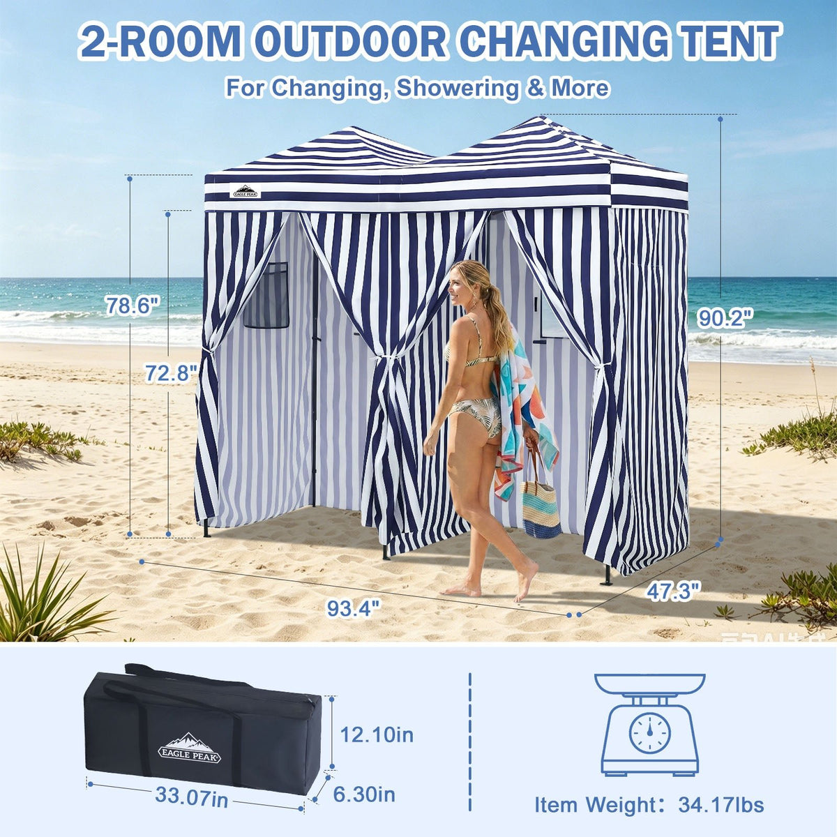 Outdoor Pop Up Changing Room 8x4 ft - Eagle Peak®
