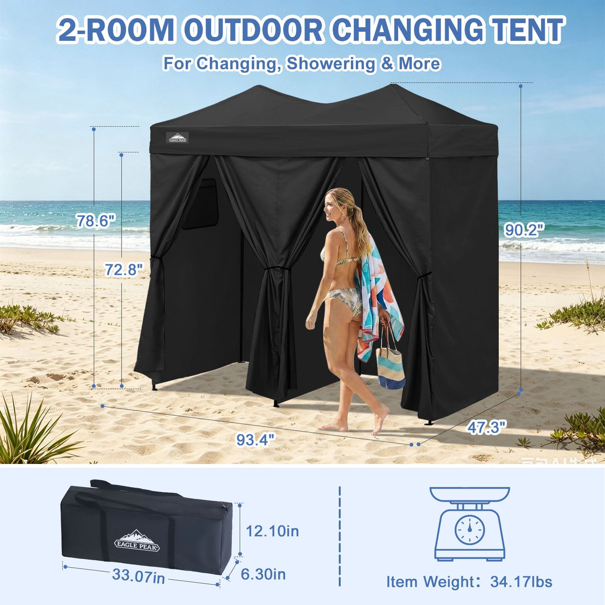Outdoor Pop Up Changing Room 8x4 ft - Eagle Peak®