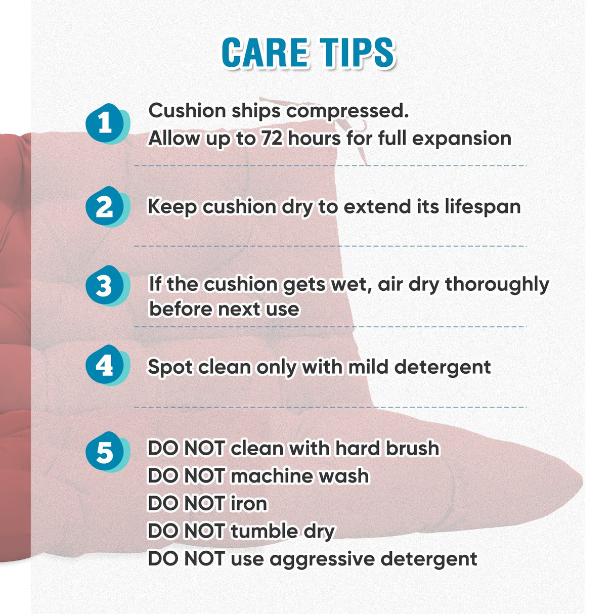 Outdoor Porch 2 - 3 Seater Swing Cushion,59"x43" - Eagle Peak Custom Canopy Tent