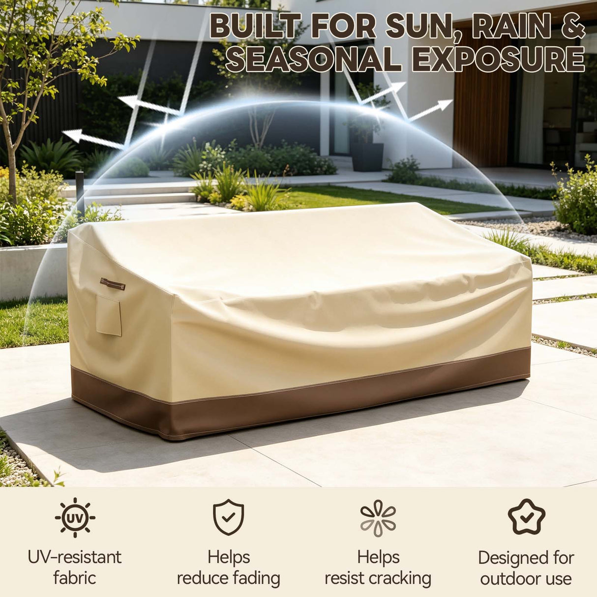 Patio Furniture Cover, 3 Seat Couch 76''W×30.5''D×31.5''H - Eagle Peak®