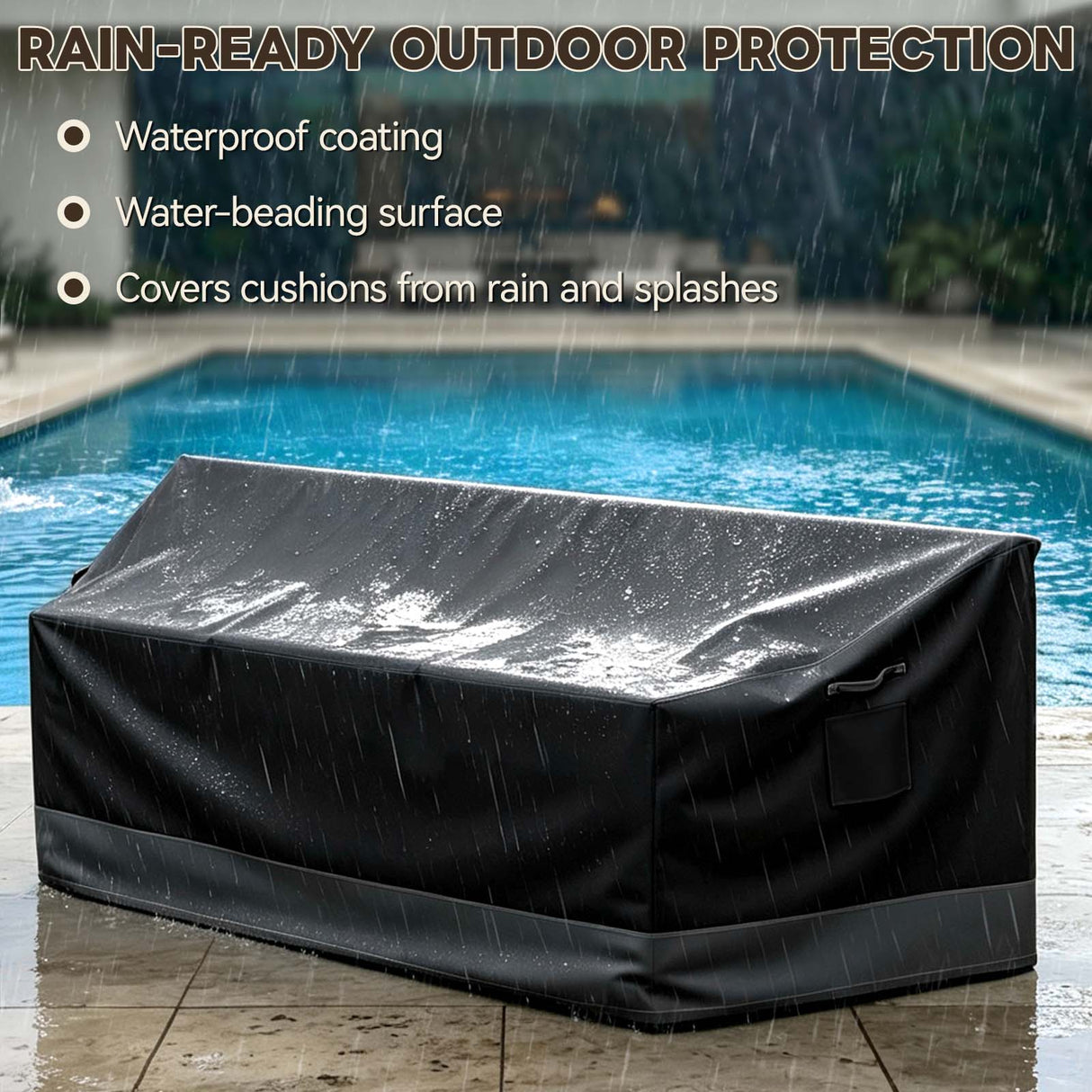 Patio Furniture Cover, 3 Seat Couch 87.5''W×28''D×30''H - Eagle Peak®