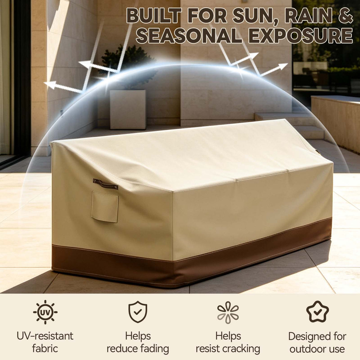 Patio Furniture Cover, 3 Seat Couch 87.5''W×28''D×30''H - Eagle Peak®