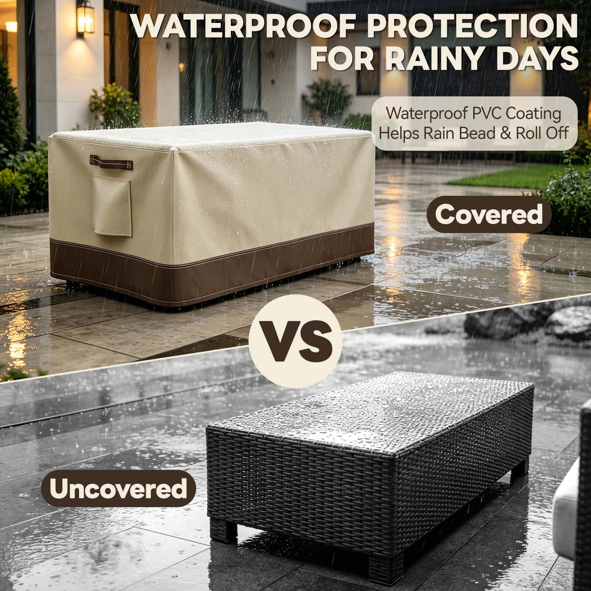 Patio Furniture Cover, Small Coffee Table 34.5''W×21''D×15.5''H - Eagle Peak®