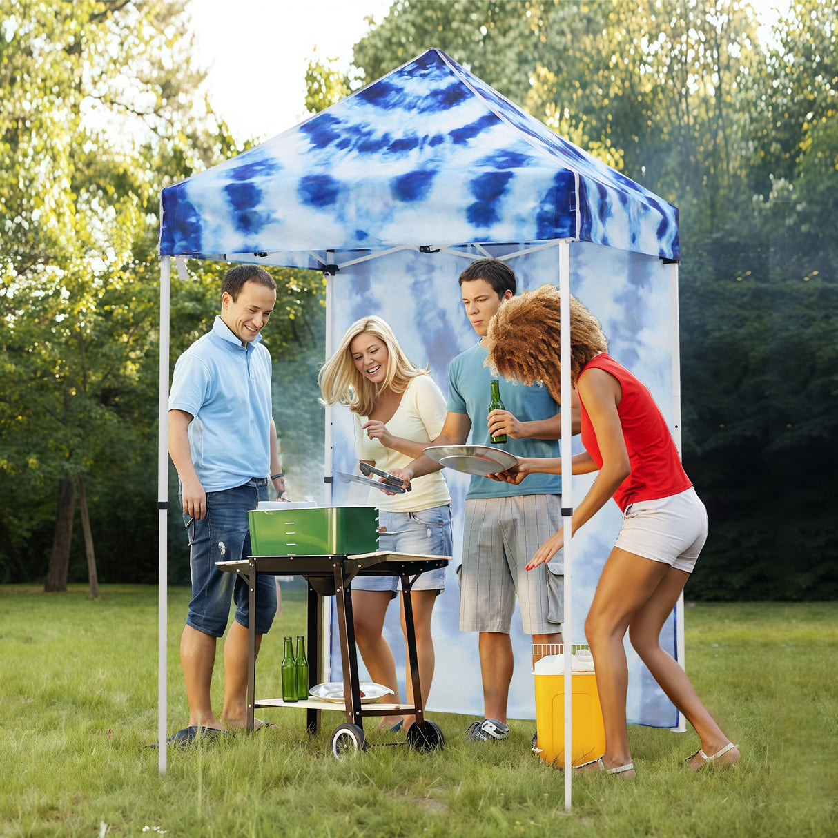 Pop up Canopy 5x5 with One Removable Sunwall, Carry Bag Included - Eagle Peak Custom Canopy Tent