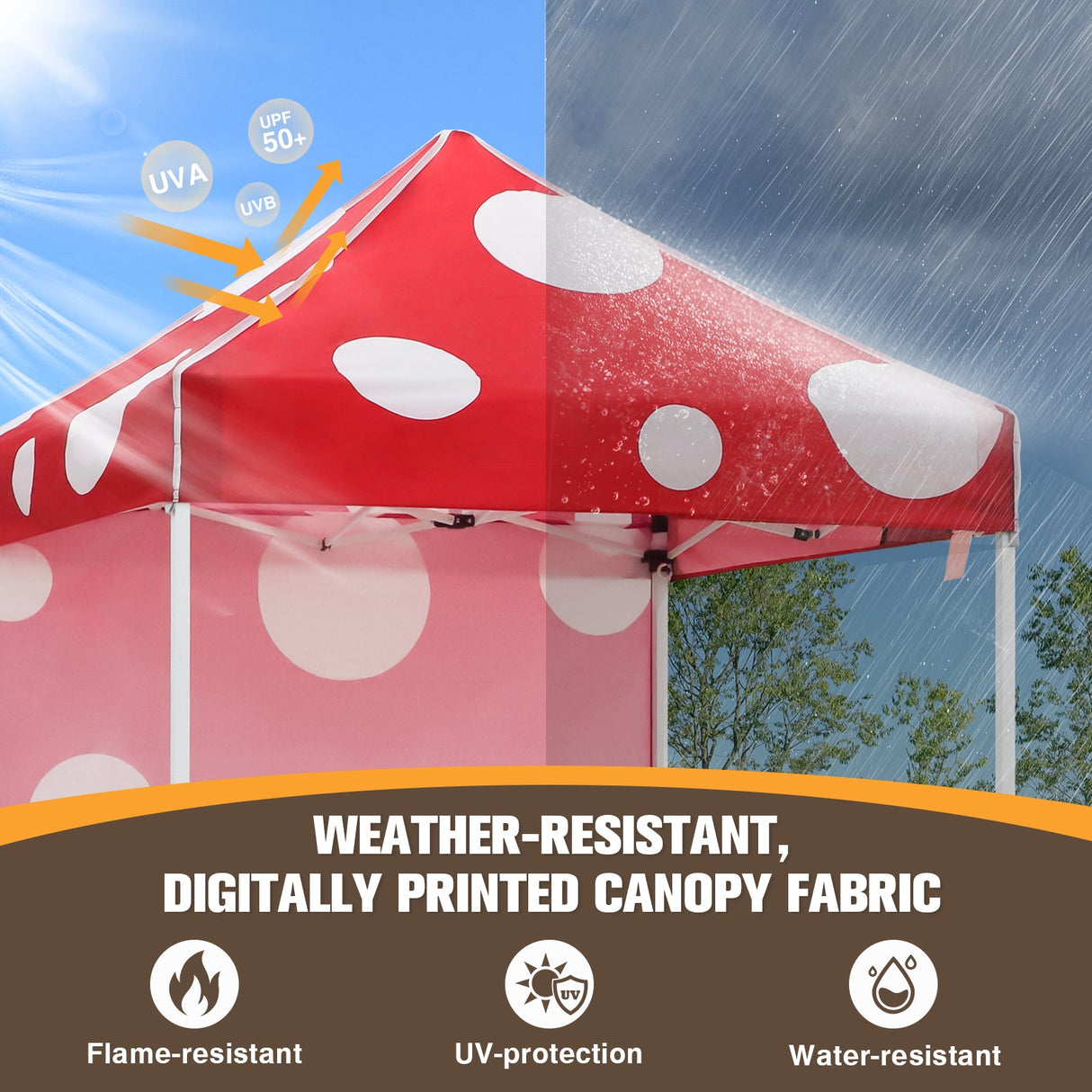 Pop up Canopy 5x5 with One Removable Sunwall, Carry Bag Included - Eagle Peak Custom Canopy Tent