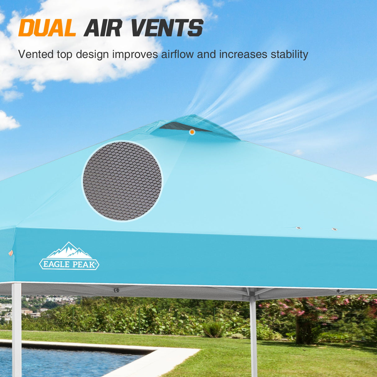 Replacement Canopy Cover with Air Vent for 10x10 Pop Up Canopy Tent, Top Only - Eagle Peak Custom Canopy Tent