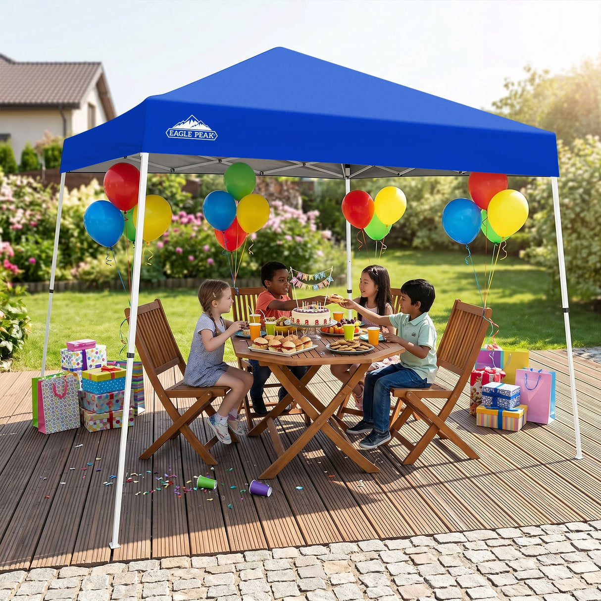 Slant Leg Pop up Canopy Tent, 10x10 Base 8x8 Top - Eagle Peak®