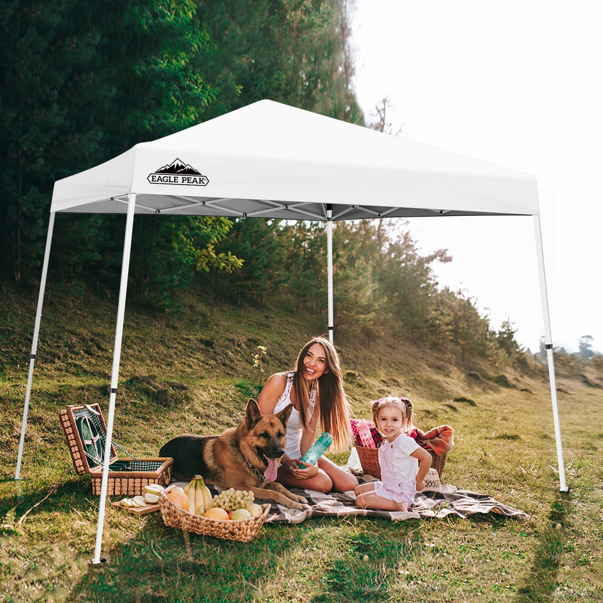 Slant Leg Pop up Canopy Tent, 10x10 Base 8x8 Top - Eagle Peak Custom Canopy Tent