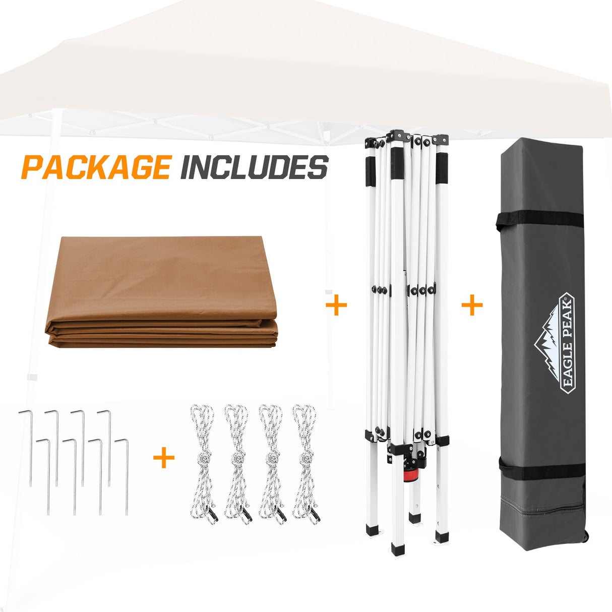 Slant Leg Pop up Canopy Tent, 10x10 Base 8x8 Top - Eagle Peak®
