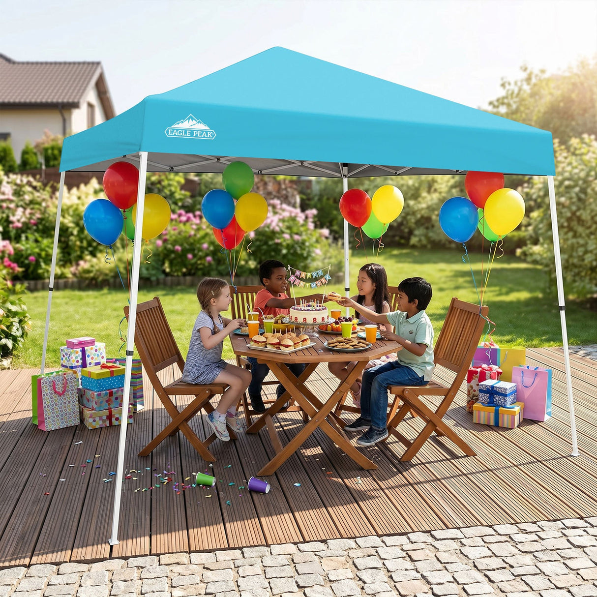 Slant Leg Pop up Canopy Tent, 10x10 Base 8x8 Top - Eagle Peak®
