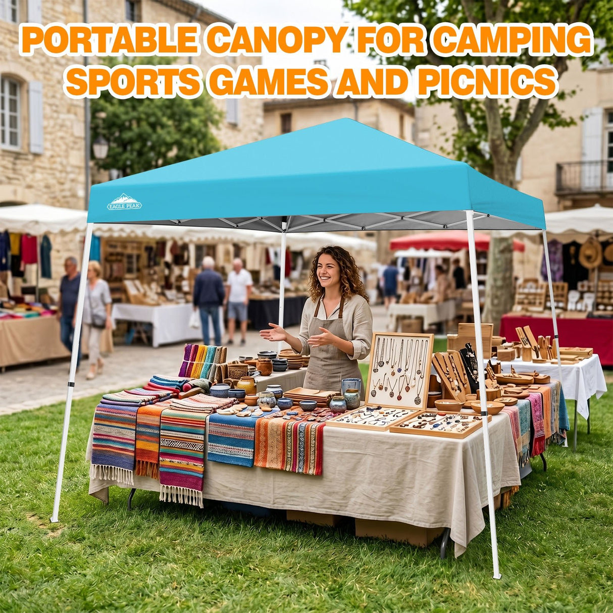 Slant Leg Pop up Canopy Tent, 10x10 Base 8x8 Top - Eagle Peak®