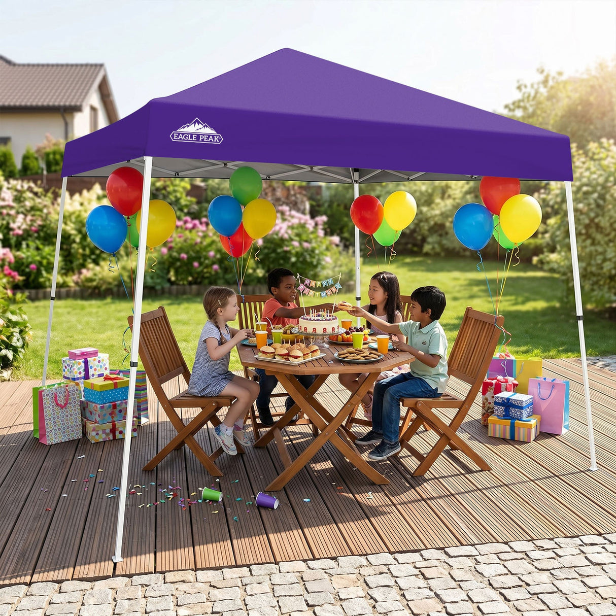 Slant Leg Pop up Canopy Tent, 10x10 Base 8x8 Top - Eagle Peak®