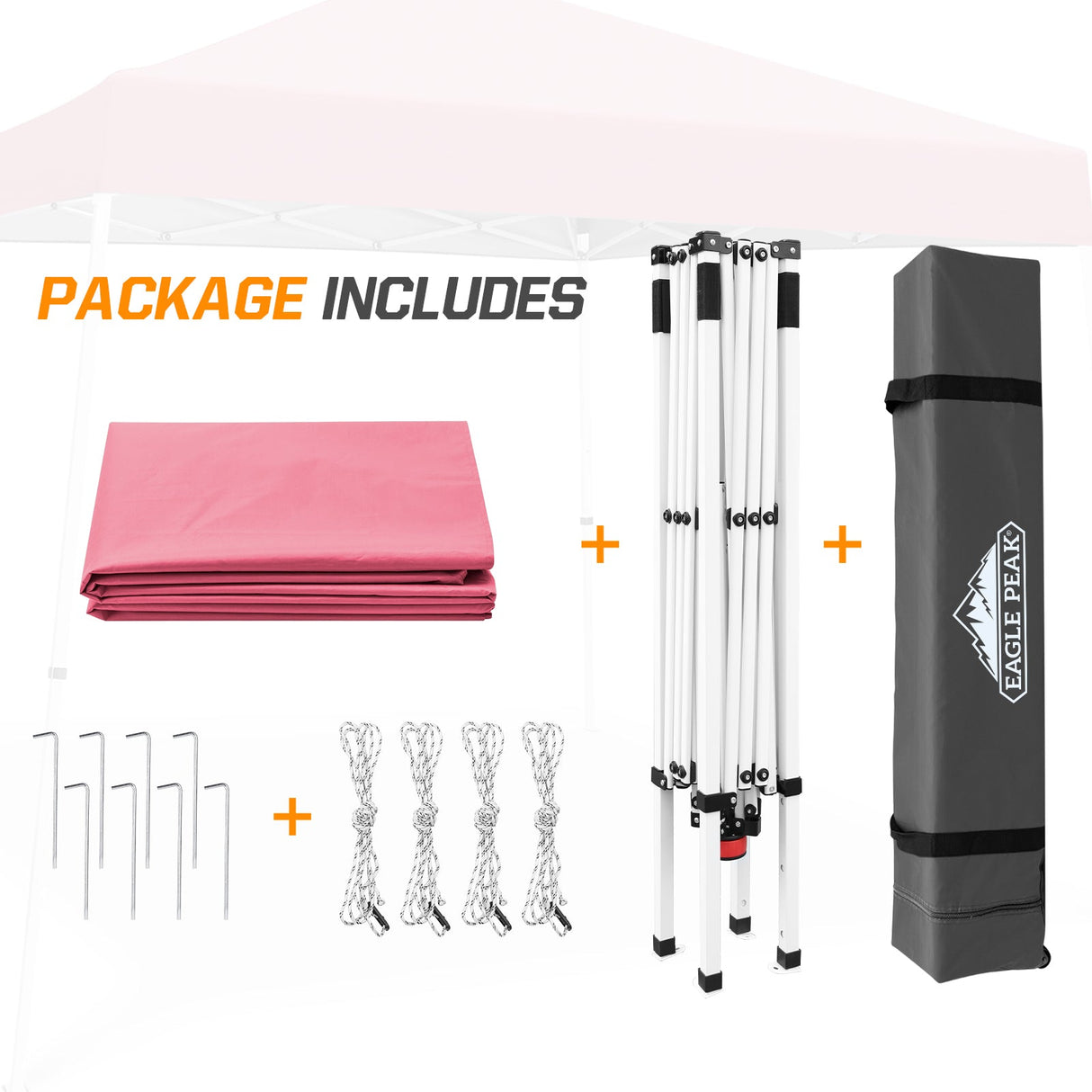Slant Leg Pop up Canopy Tent, 10x10 Base 8x8 Top - Eagle Peak Custom Canopy Tent