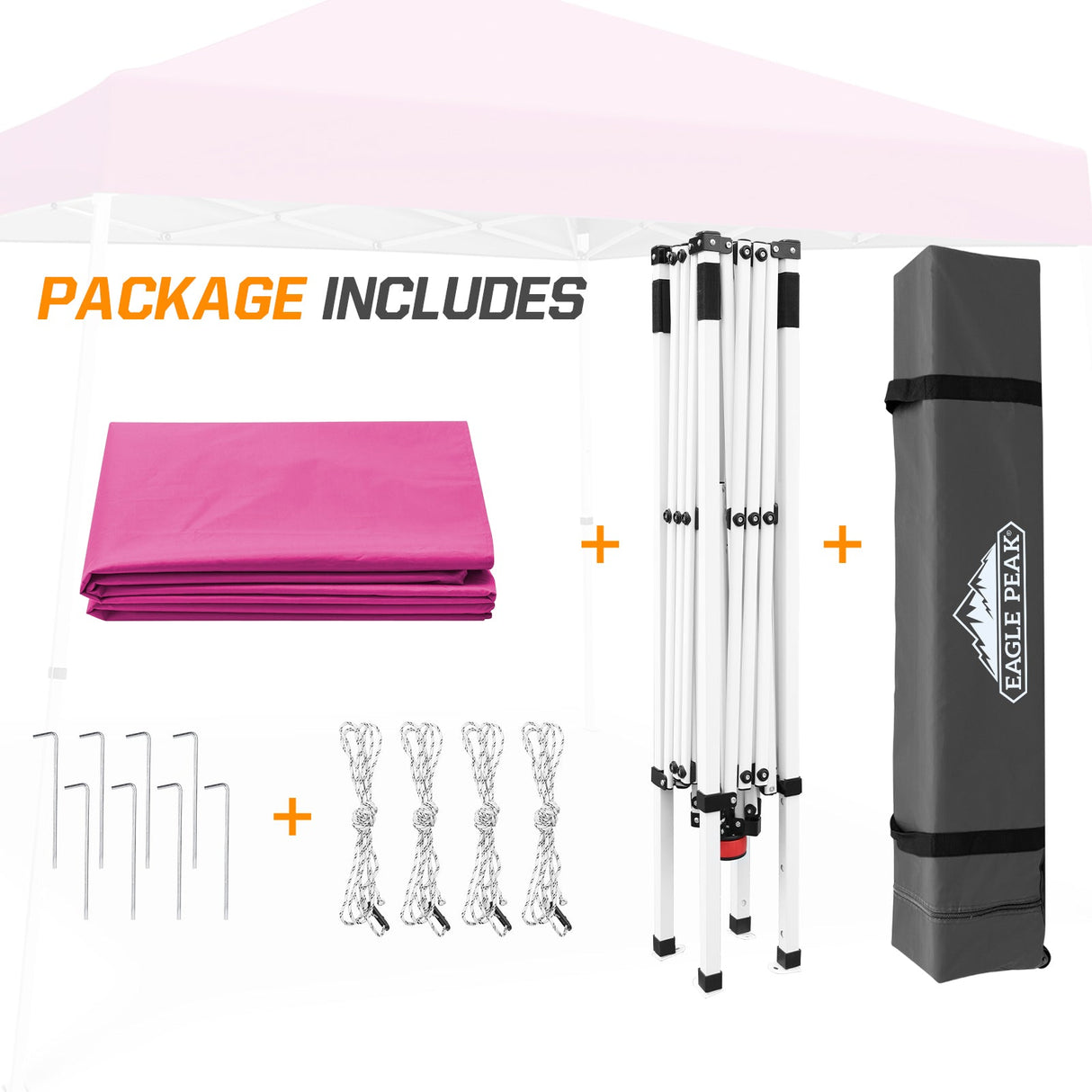 Slant Leg Pop up Canopy Tent, 10x10 Base 8x8 Top - Eagle Peak Custom Canopy Tent