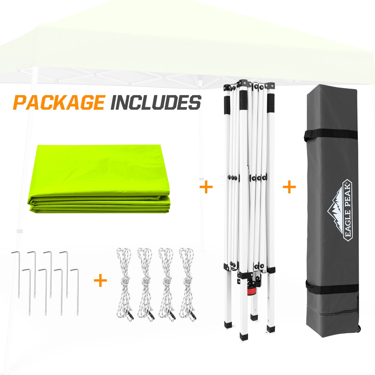 Slant Leg Pop up Canopy Tent, 10x10 Base 8x8 Top - Eagle Peak Custom Canopy Tent