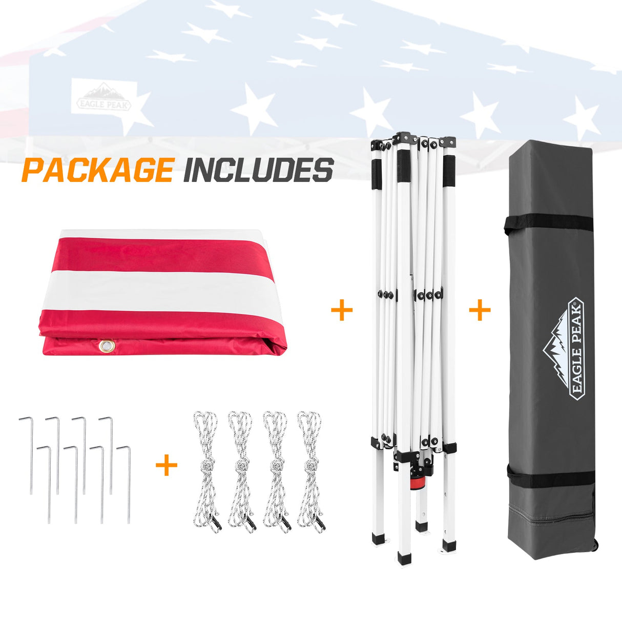 Slant Leg Pop up Canopy Tent, 10x10 Base 8x8 Top - Eagle Peak Custom Canopy Tent