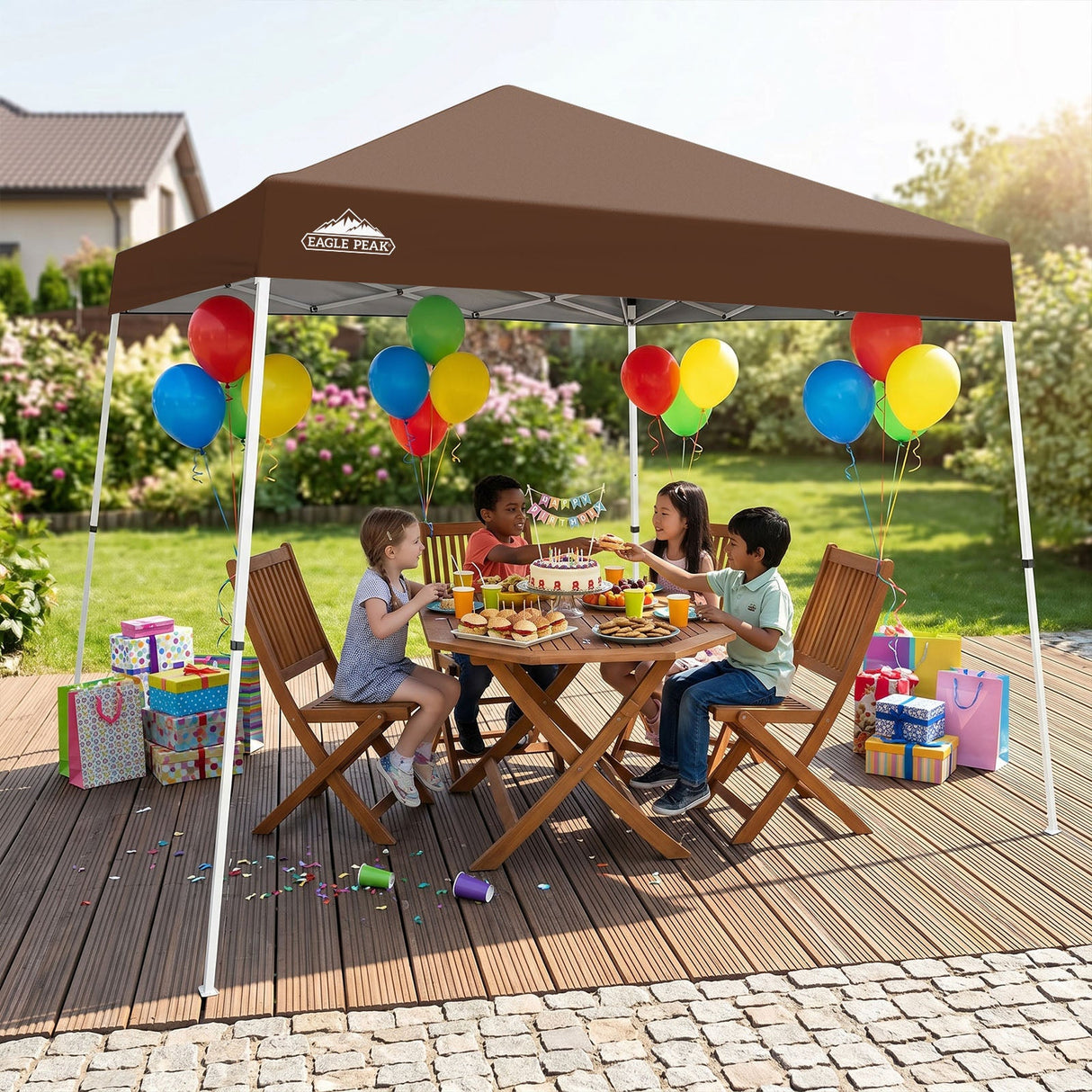 Slant Leg Pop up Canopy Tent, 10x10 Base 8x8 Top - Eagle Peak®