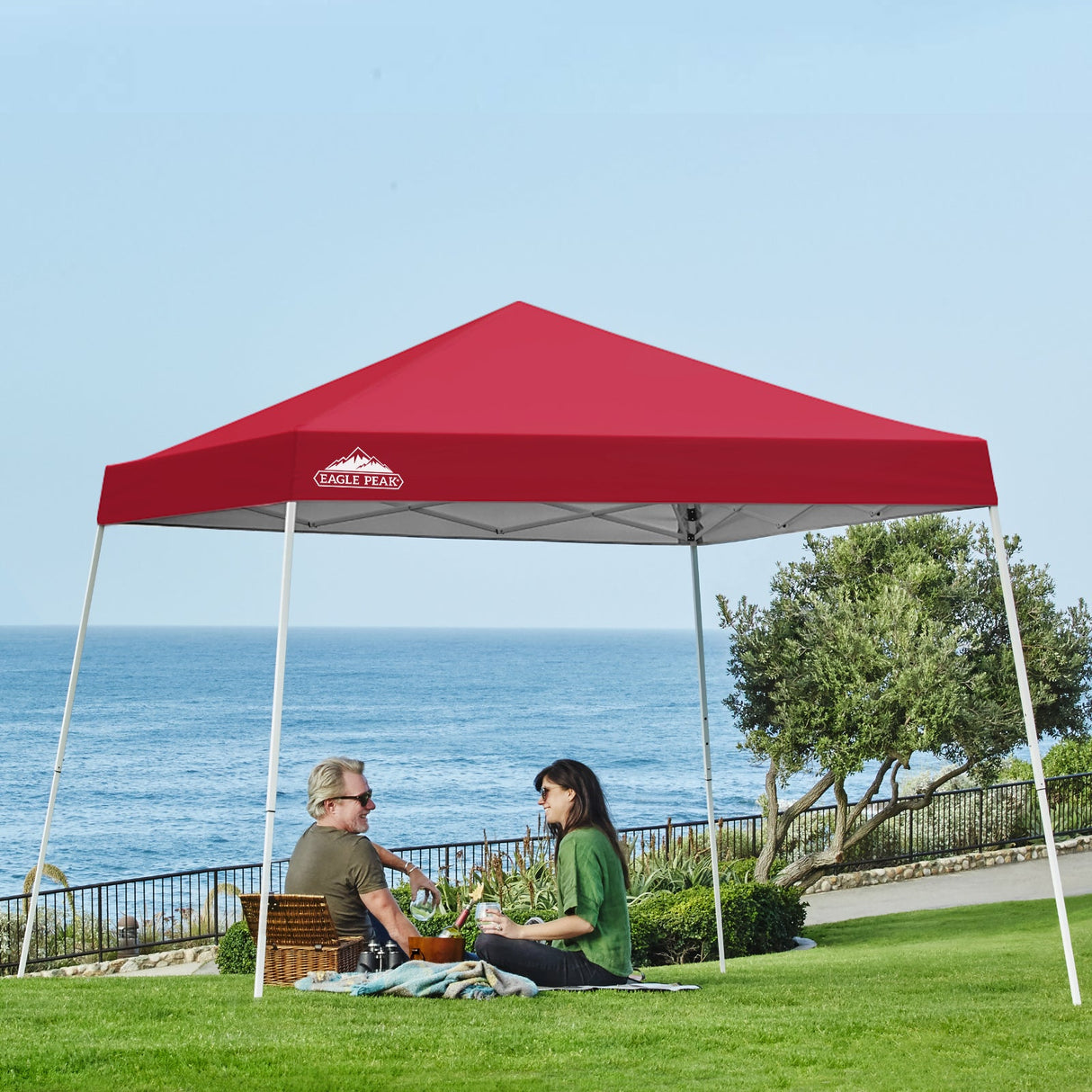 Slant Leg Pop up Canopy Tent, 10x10 Base 8x8 Top - Eagle Peak Custom Canopy Tent