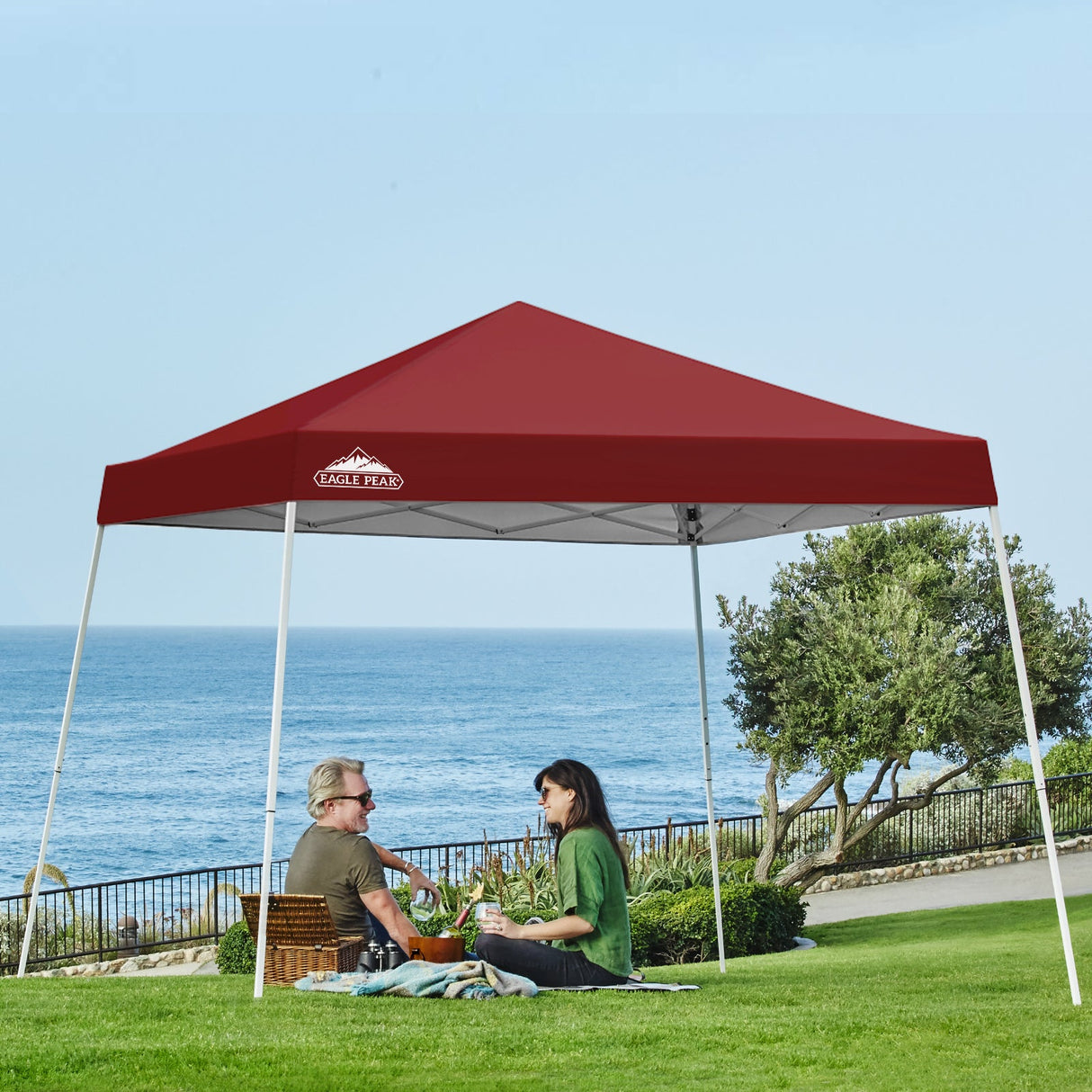 Slant Leg Pop up Canopy Tent, 10x10 Base 8x8 Top - Eagle Peak Custom Canopy Tent