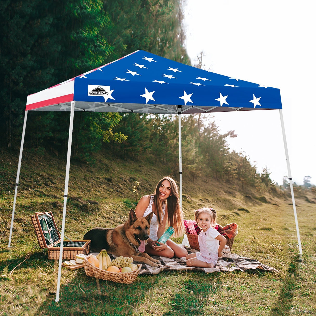Slant Leg Pop up Canopy Tent, 10x10 Base 8x8 Top - Eagle Peak Custom Canopy Tent