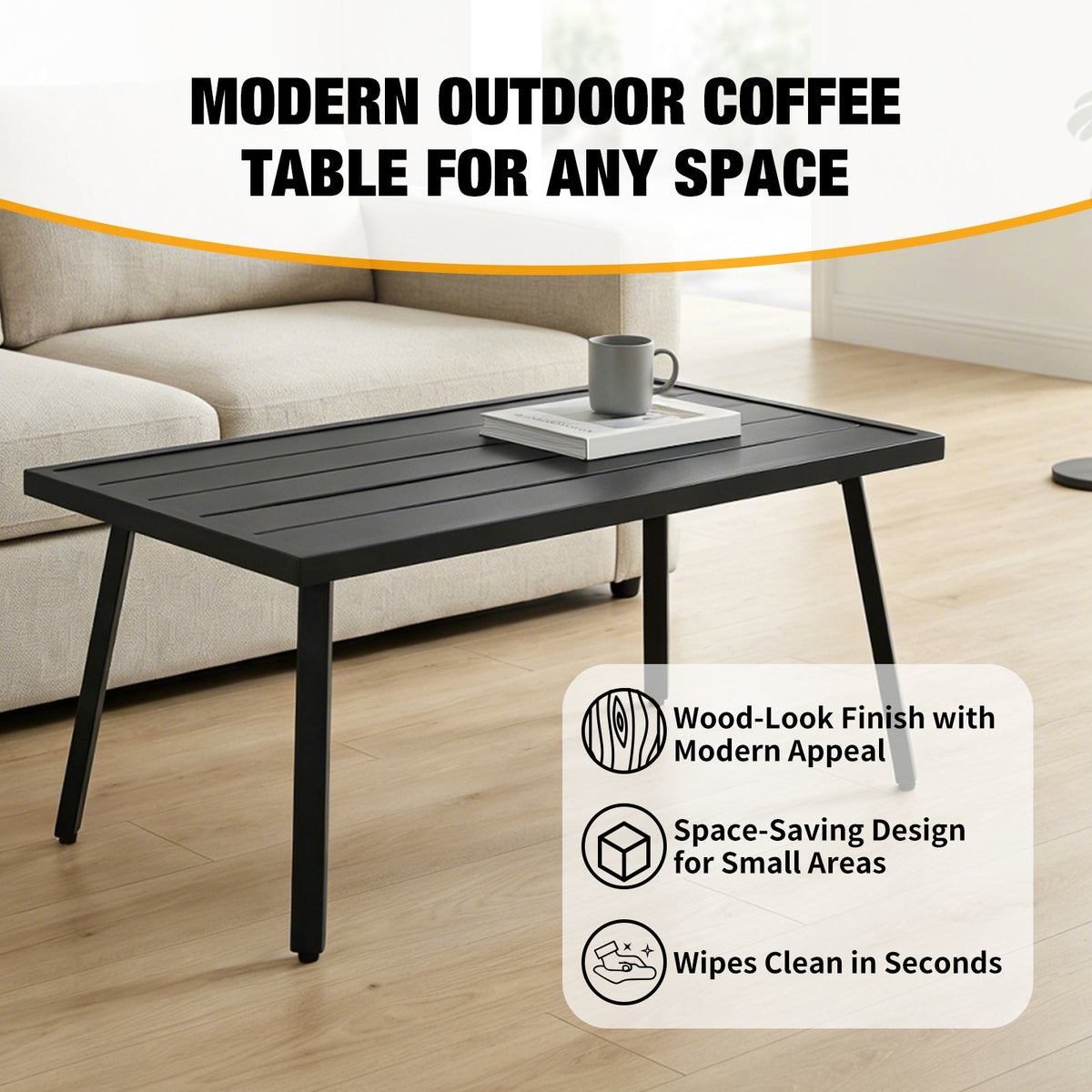 Small Patio Side Table/Coffee Table, Square/Rectangle - Eagle Peak®
