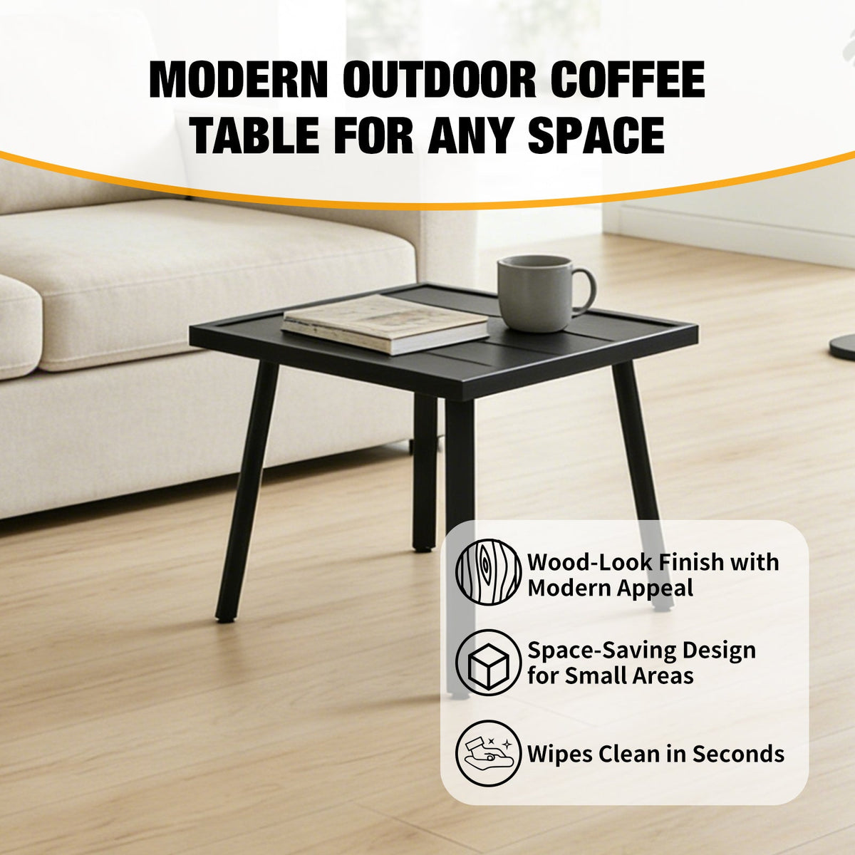Small Patio Side Table/Coffee Table, Square/Rectangle - Eagle Peak®