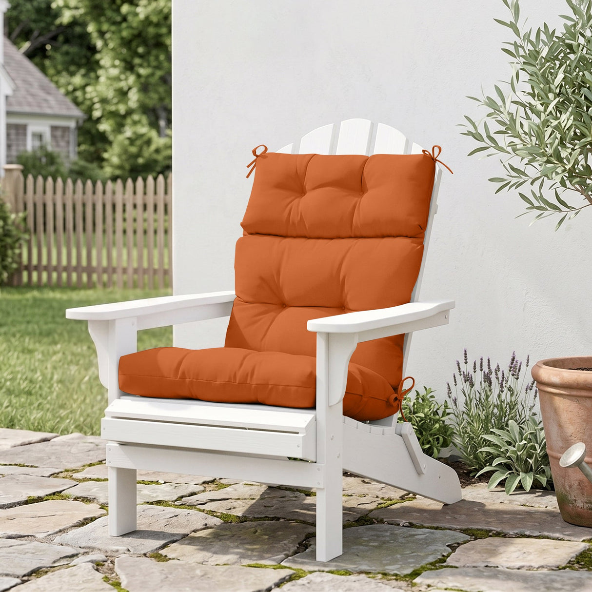 Tufted Outdoor/Indoor High Back Patio Chair Cushion, Set of 1, 46'' x 22'' - Eagle Peak