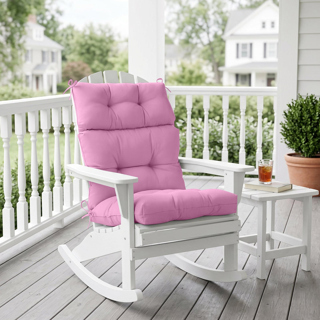 Tufted Outdoor/Indoor High Back Patio Chair Cushion, Set of 1, 46'' x 22'' - Eagle Peak