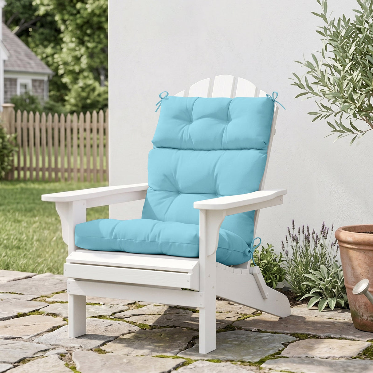 Tufted Outdoor/Indoor High Back Patio Chair Cushion, Set of 1, 46'' x 22'' - Eagle Peak