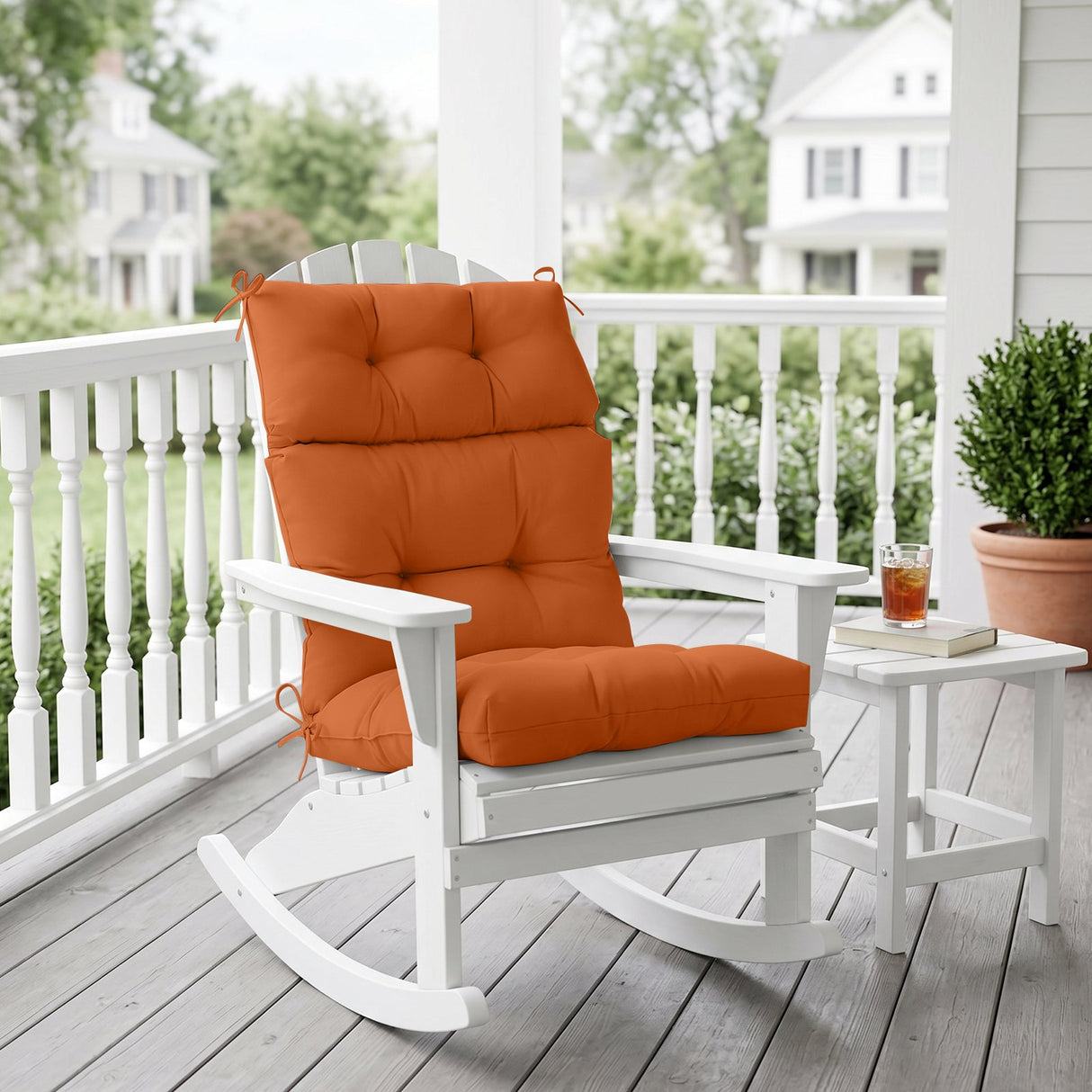 Tufted Outdoor/Indoor High Back Patio Chair Cushion, Set of 1, 46'' x 22'' - Eagle Peak