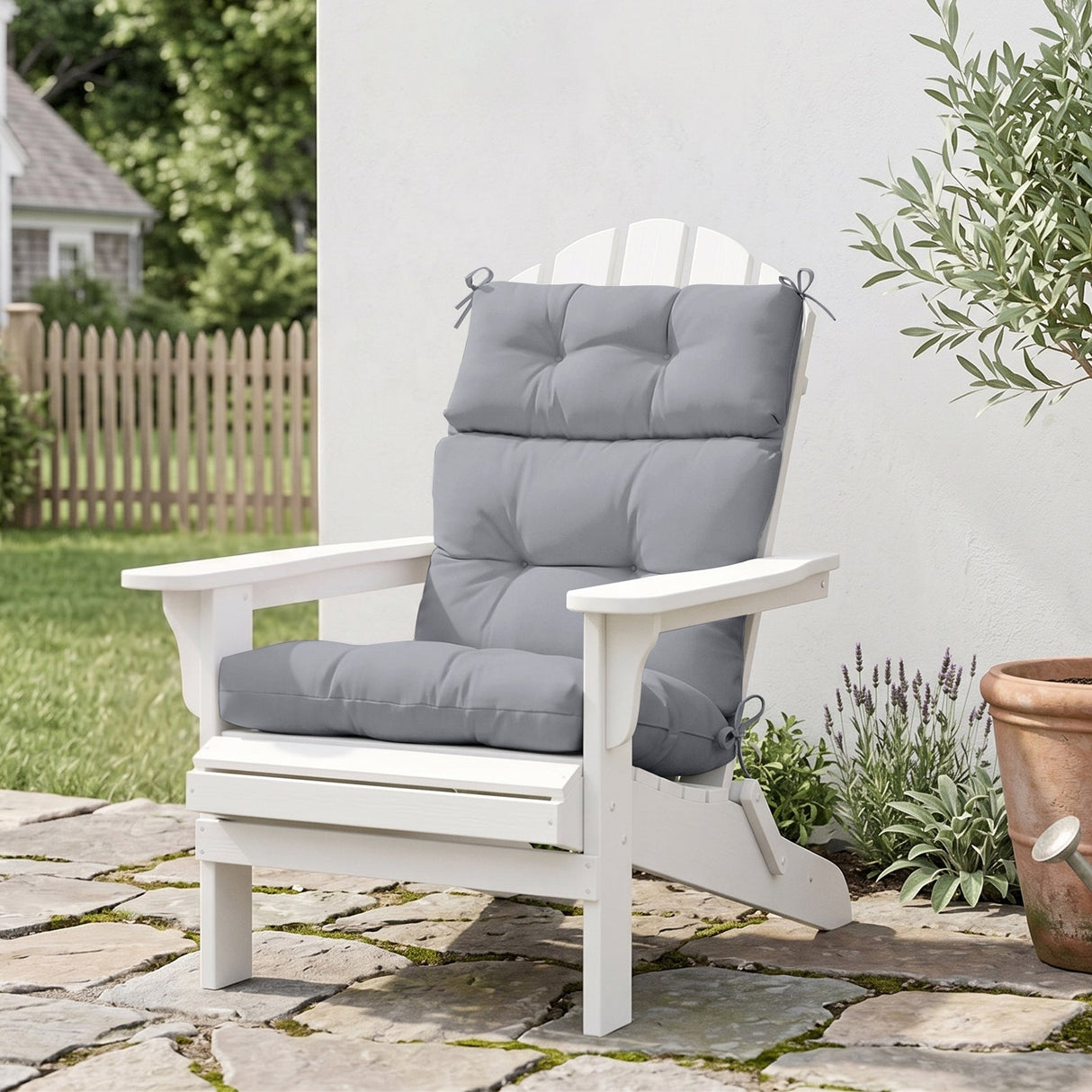 Tufted Outdoor/Indoor High Back Patio Chair Cushion, Set of 1, 46'' x 22'' - Eagle Peak